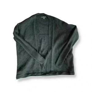 100 % Wool Ann Taylor Black Open Cardigan Size Small